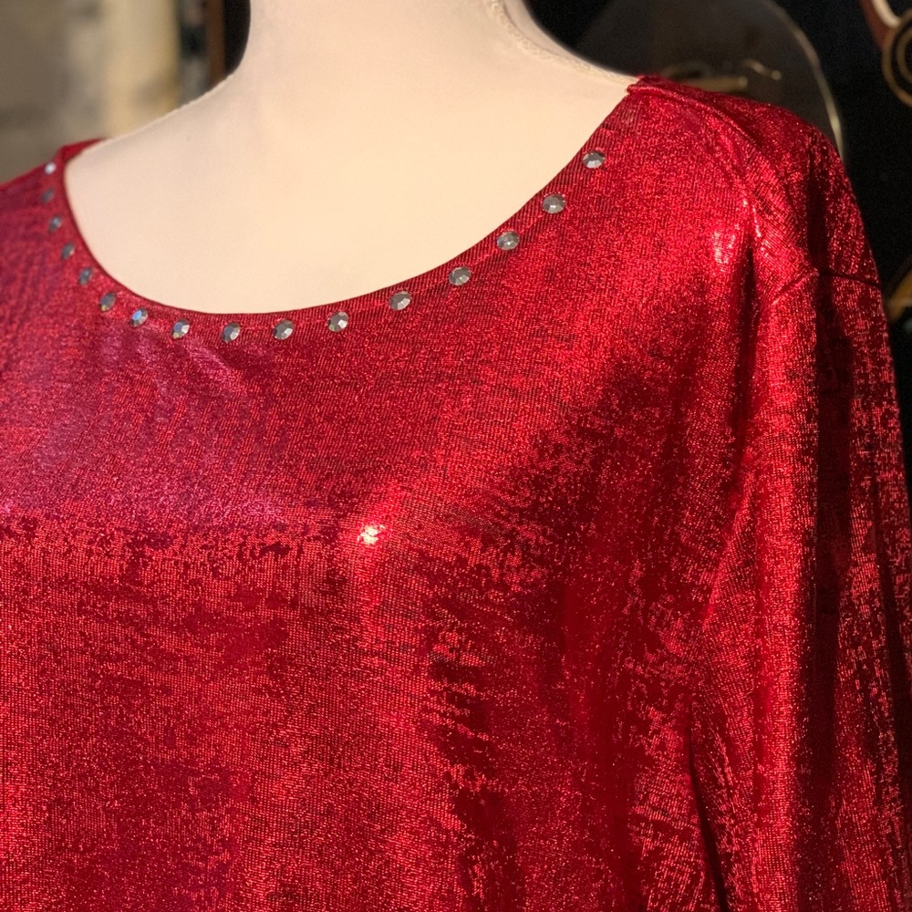 NWT: Ruby Rd Red Soft Metallic Dress